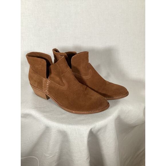 Dolce Vita Booties Women’s Size 7.5 Brown Suede Leather Ankle Boots Pull On - Picture 1 of 7